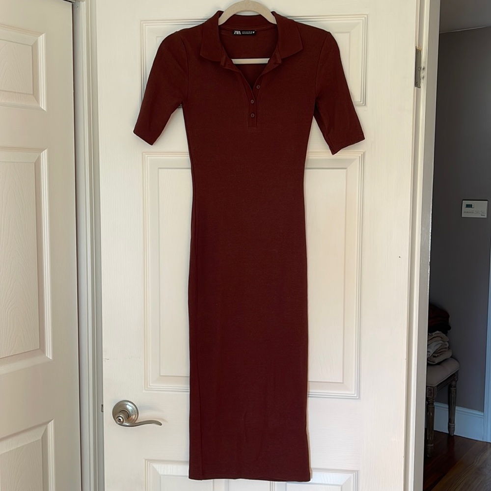 Zara ribbed polo dress